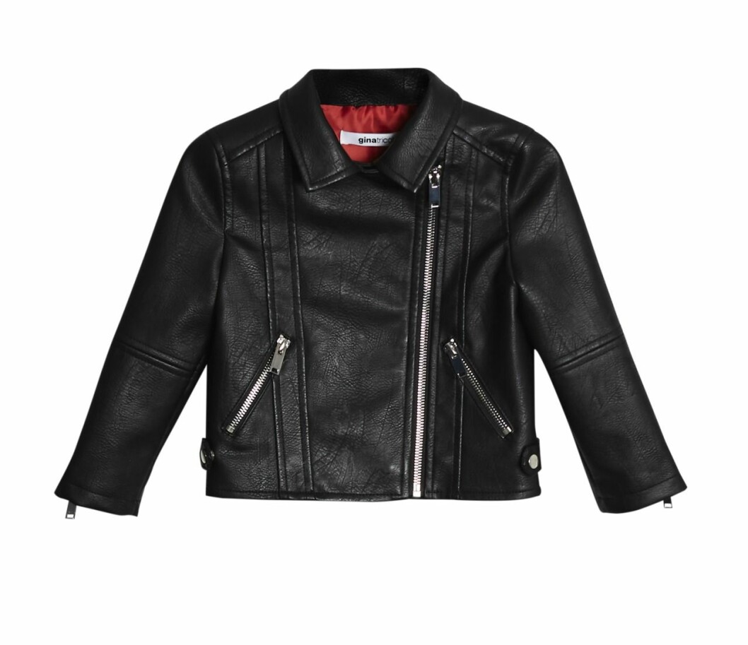 Gina tricot mini barnkollektion svart bikerjacka för barn
