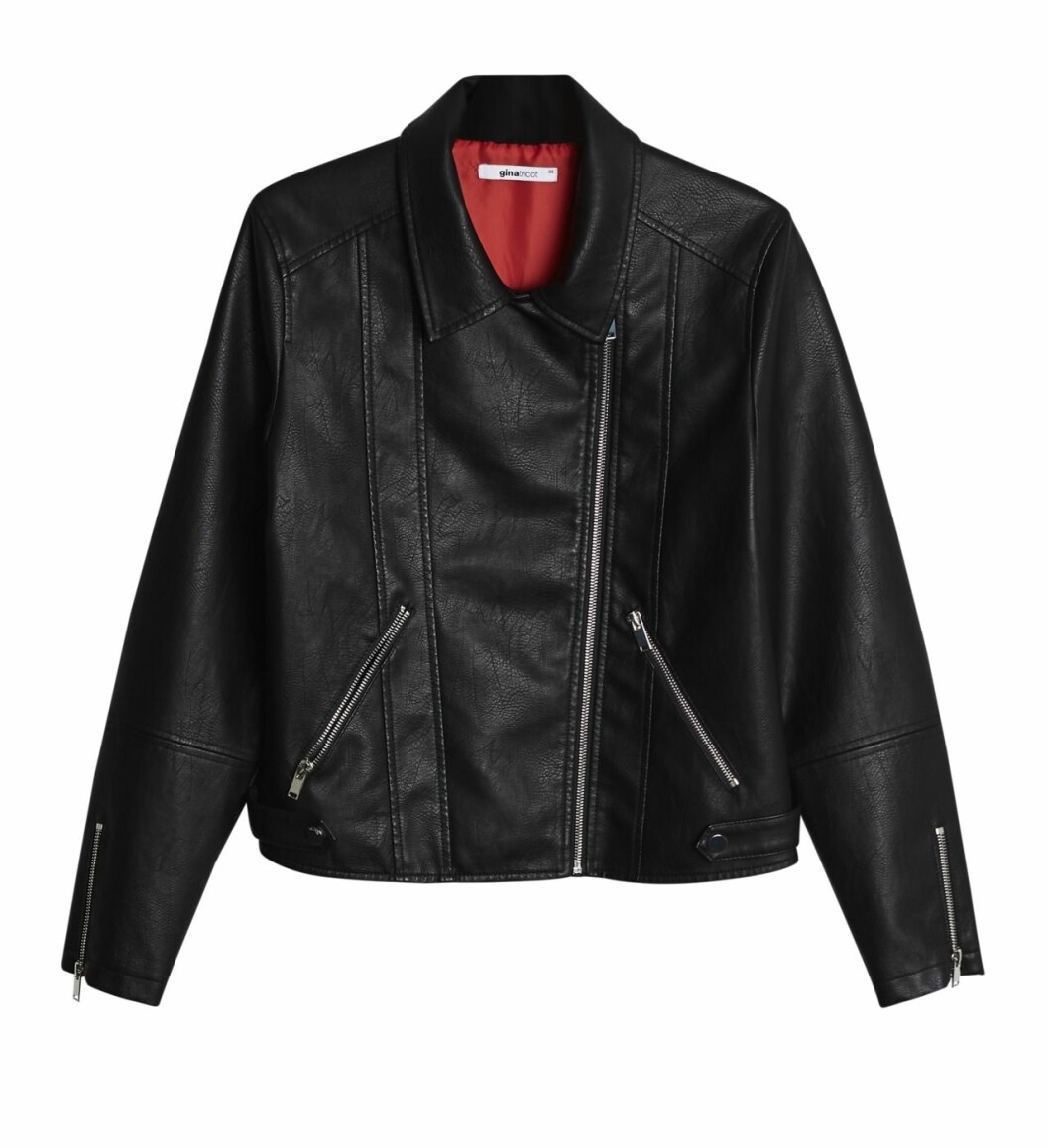 Gina tricot mini barnkollektion svart bikerjacka för dam