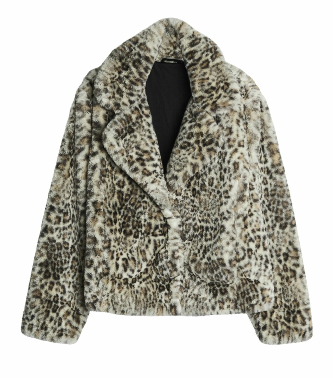 Gina tricot mini barnkollektion leopardmönstrad fuskpäls för dam