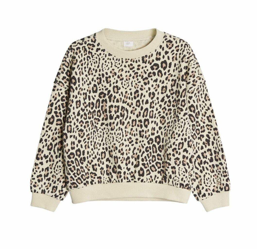 Gina tricot mini barnkollektion tröja leropardmönstrad