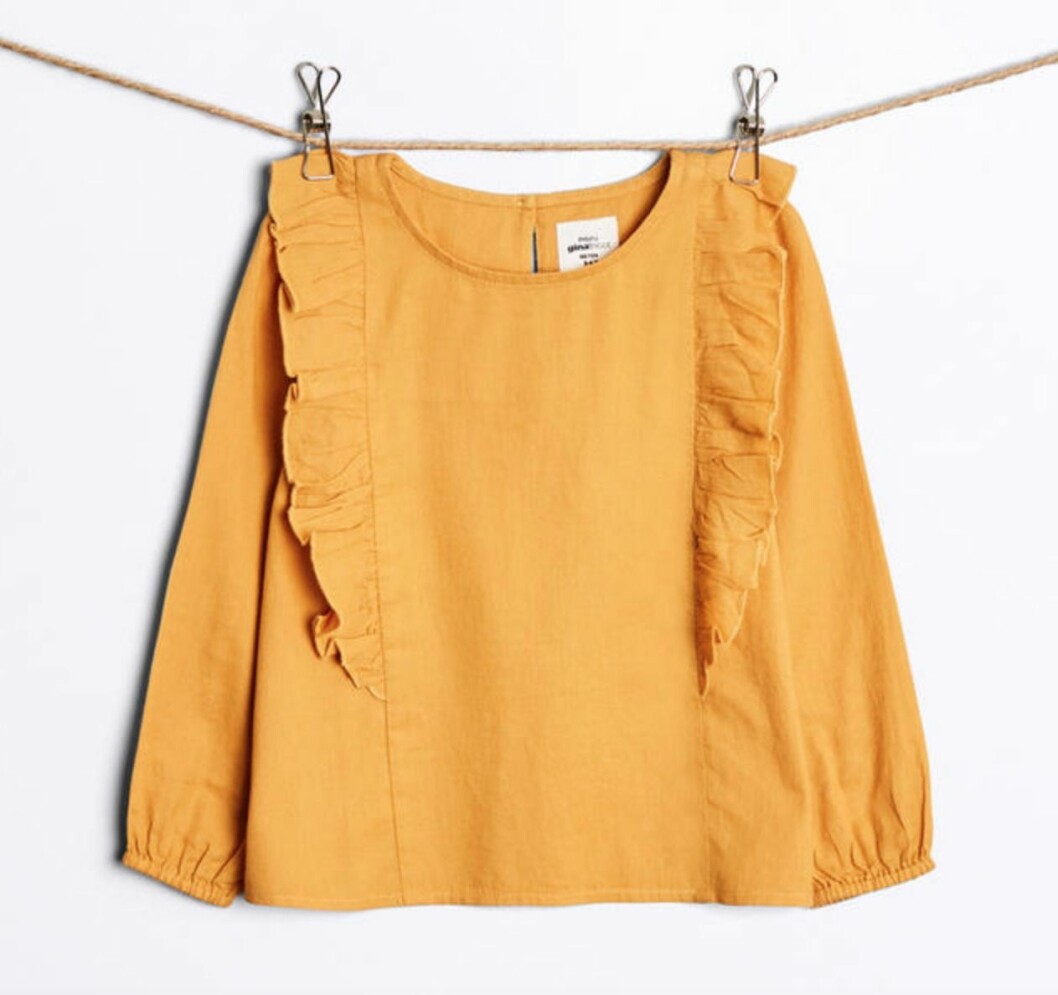 Gina tricot mini barnkollektion gul blus