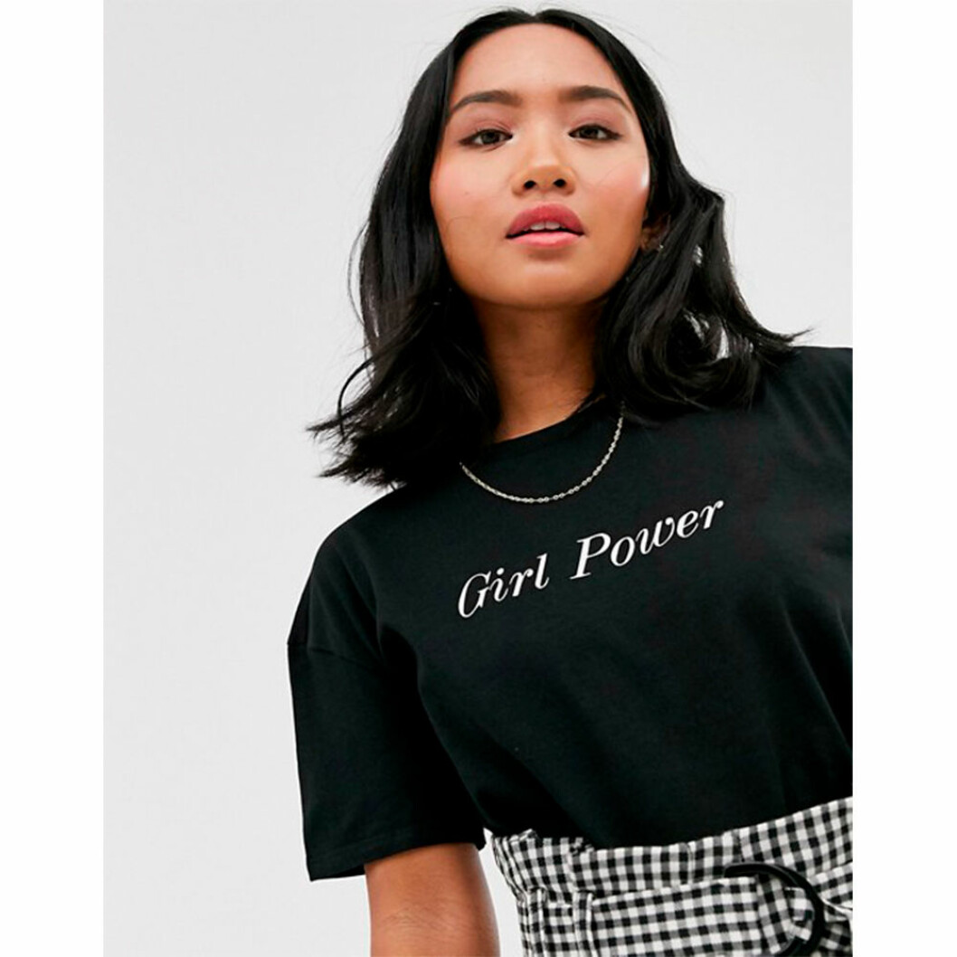 Svart t-shirt med tryck Girl power