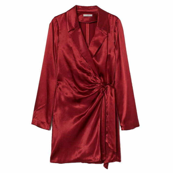 glansig kavajklänning från h&m