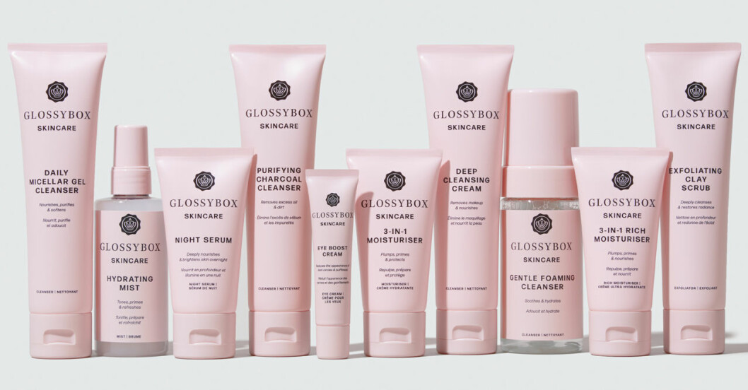 Glossybox nya serie består av 12 produkter