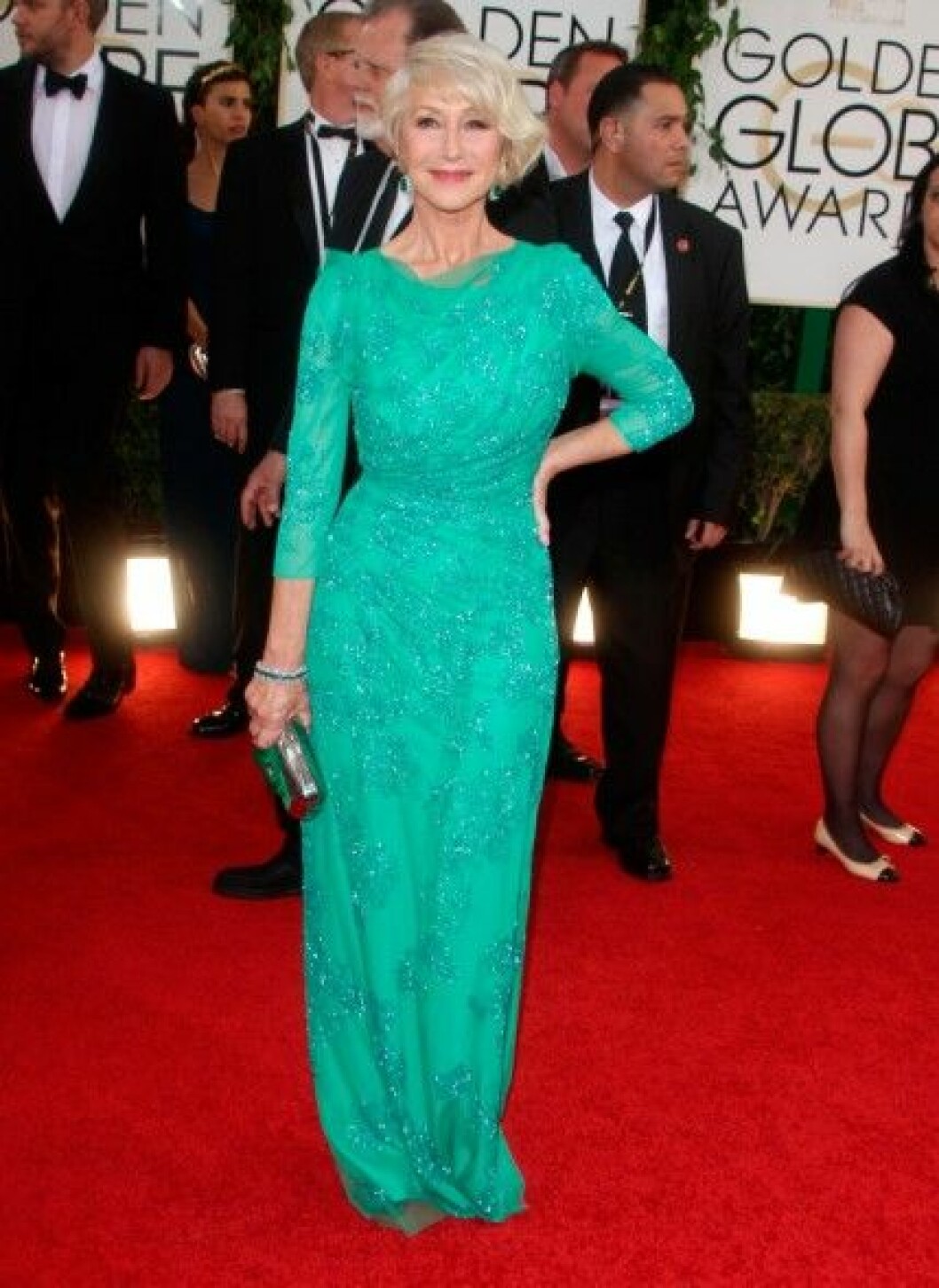 Helen Mirren i Jenny Packham. Helen Mirren i Jenny Packham.