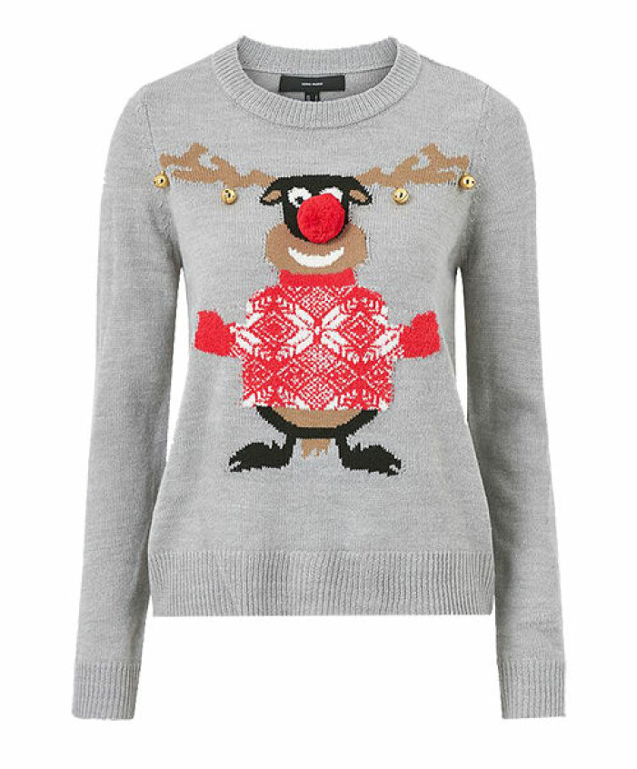 grå jultröja med motiv till dam
