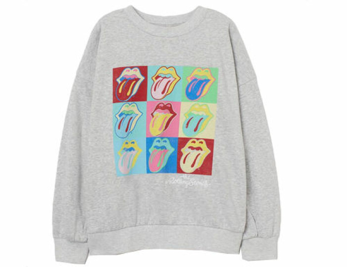 Grå sweatshirt med The Rolling Stones-tryck från H&M