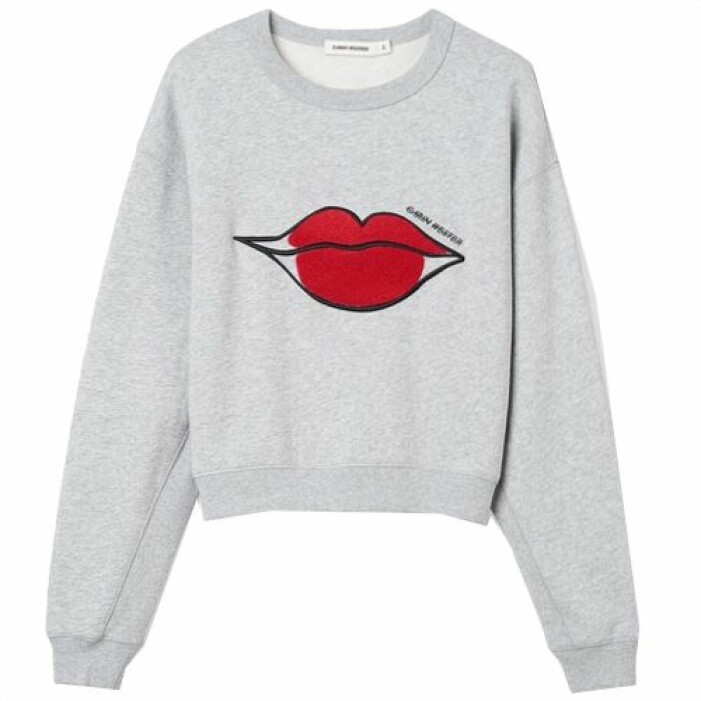 Grå sweatshirt med tryck från Carin Wester.