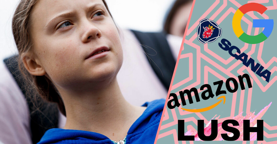 Greta Thunberg får med sig företag som Google, Amazon, Lush och Scania i sin klimatstrejk.