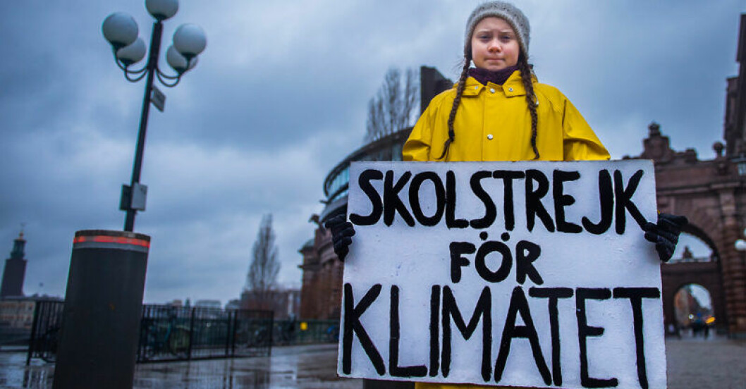 Greta Thunberg blev känd för sin klimatstrejk 2018