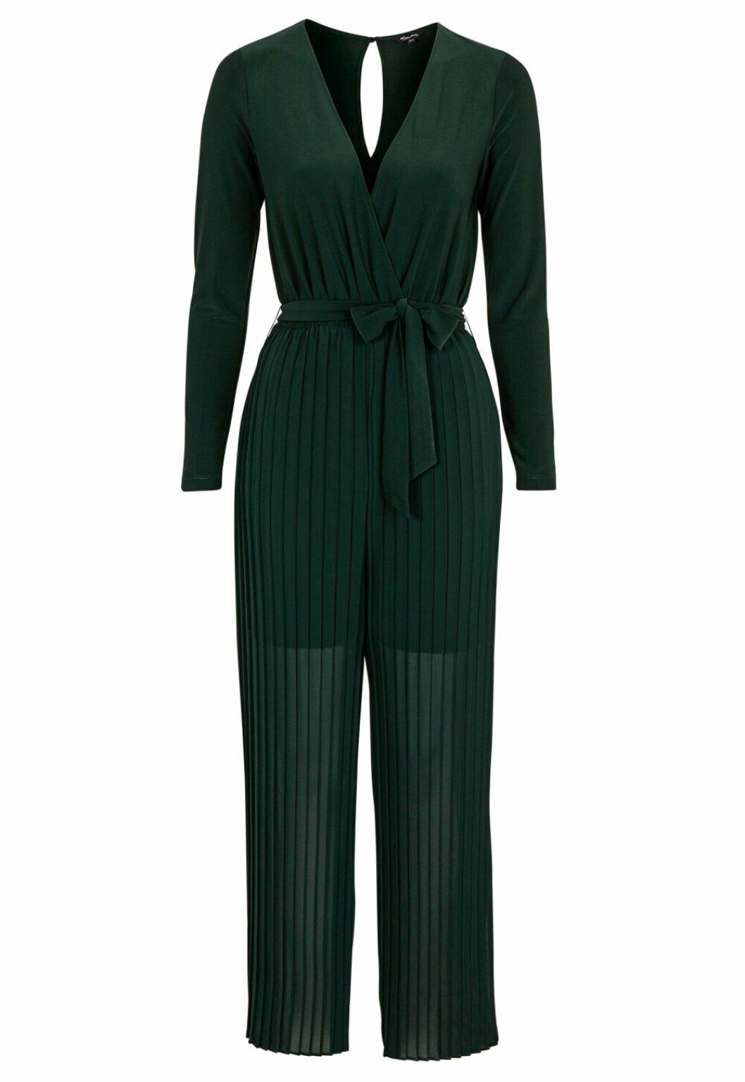 Grön jumpsuit med veckade detaljer
