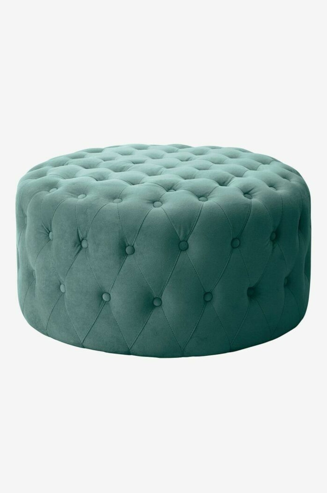 Grön sittpuff i sammet