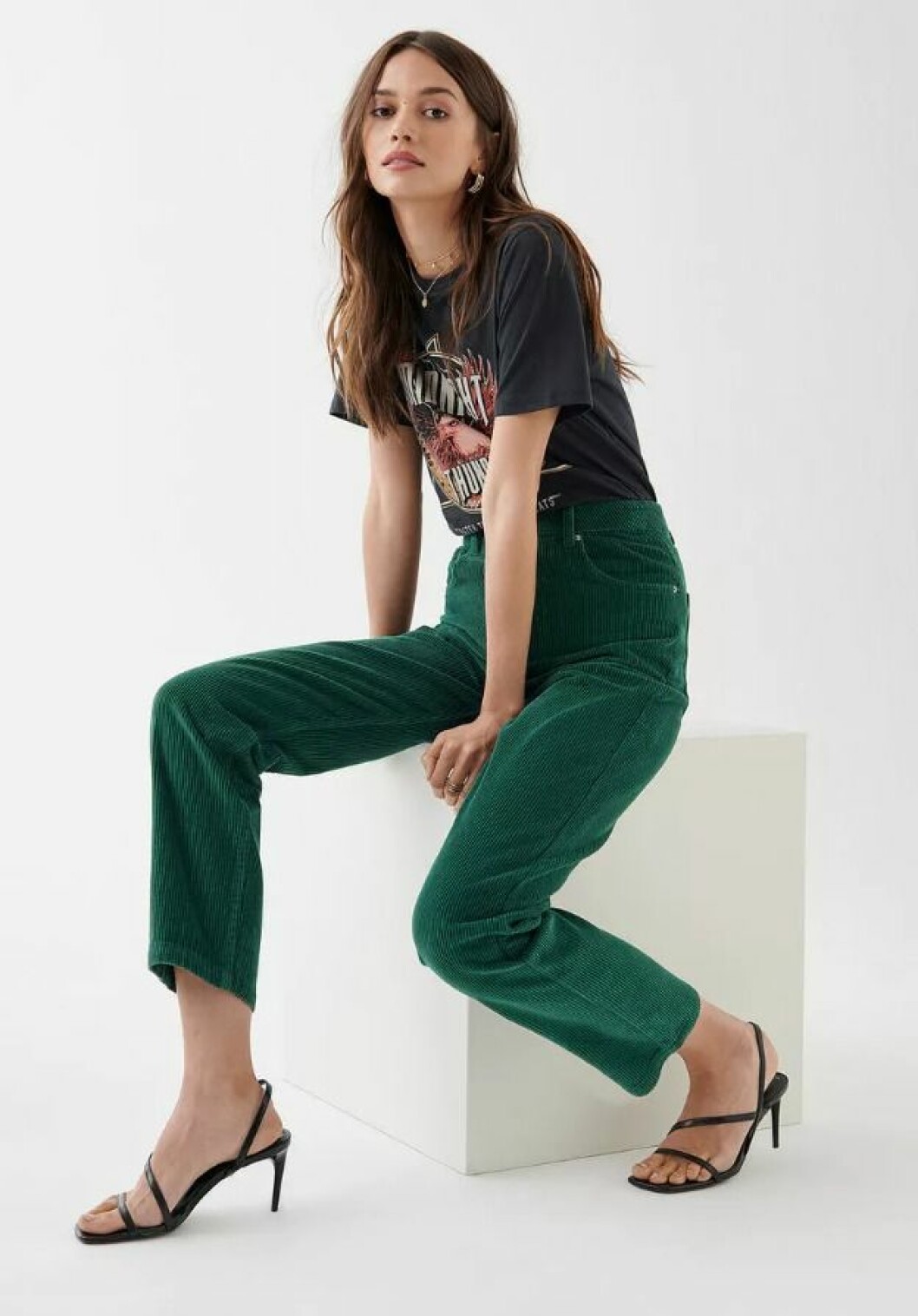 Gröna manchesterjeans från Gina tricot