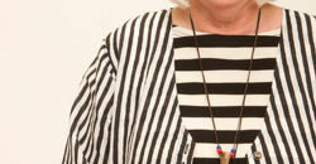 Gudrun Sjödén i egen hög person. Gudrun Sjödén i egen hög person.