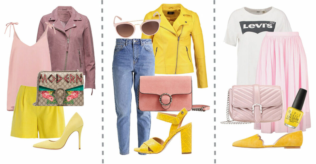 Rosa och gult – tre snygga looks i trendiga färgkombon