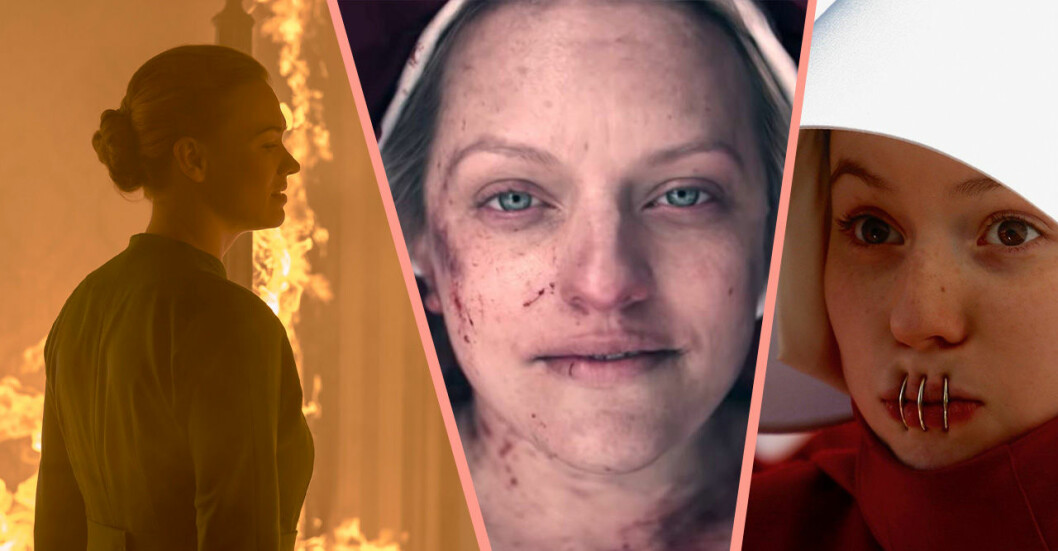 Viktiga händelser i The Handmaid's Tale säsong 3: Serena bränner ner huset, June blir skjuten och tjänarinnor förses med munringar.