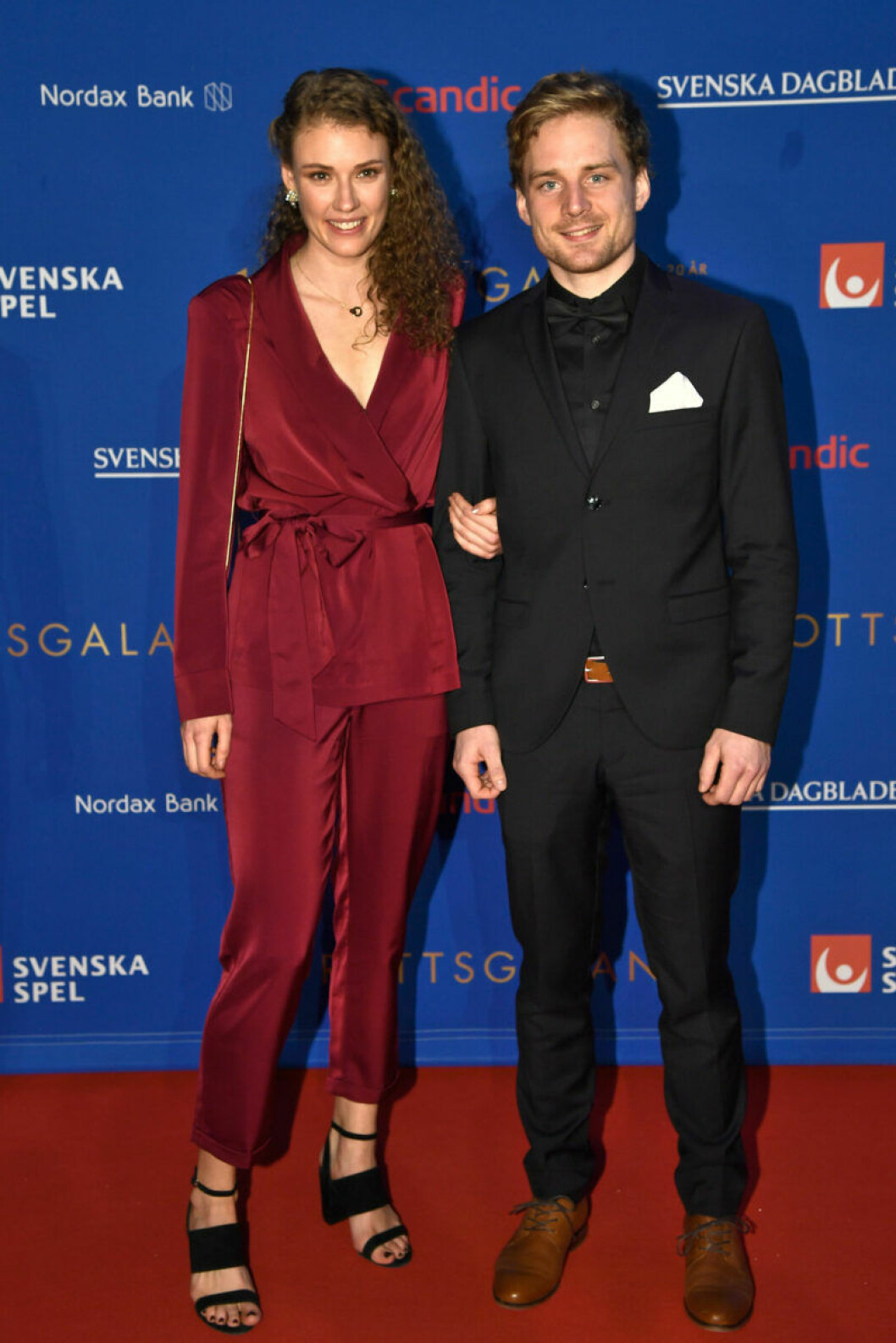 Hanna Öberg och Jesper Nelin. Röda mattan, Hanna Öberg och Jesper Nelin