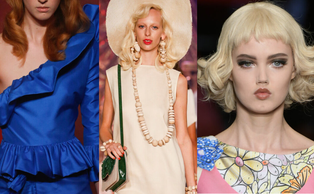 Lagda lockar hos Gucci, Charlotte Olympia och Moschino. hår frisyr trender våren 2017