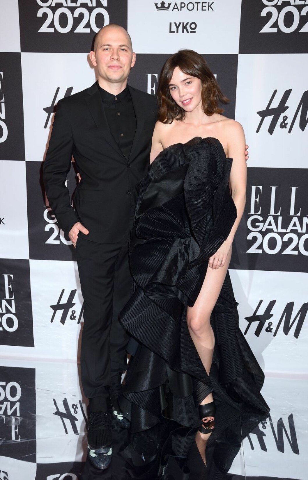 Hedda med pojkvännen Alexis Almström på ELLE-galan 2020