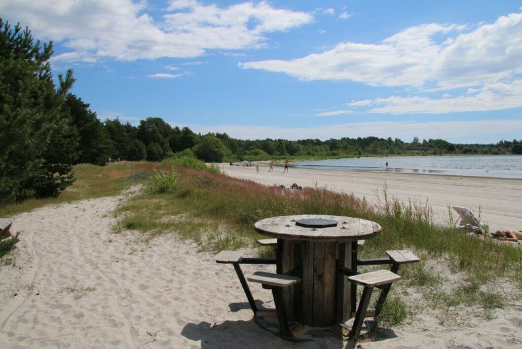 Stranden Hideviken på Gotland.