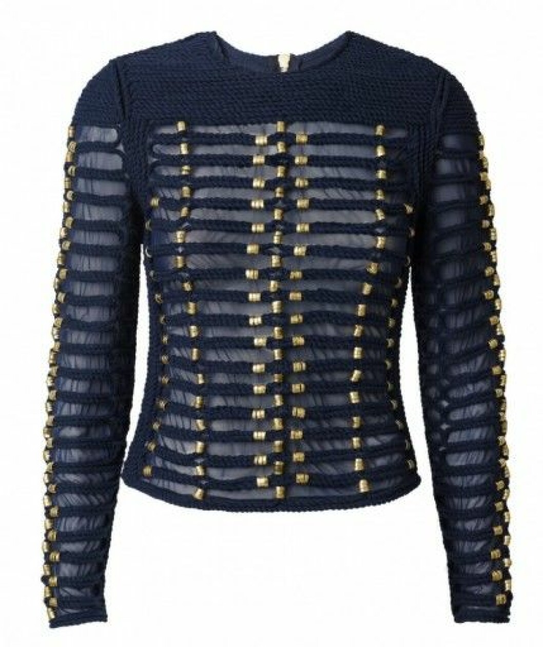 h&m balmain blå tröja detaljer