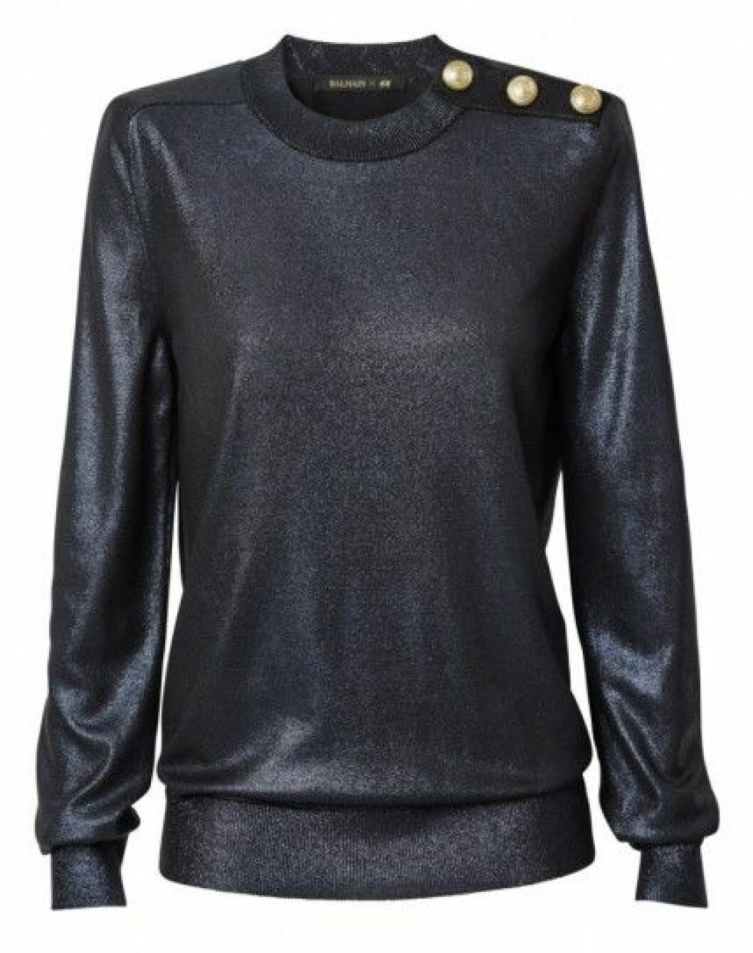 h&m balmain svart tröja knappar