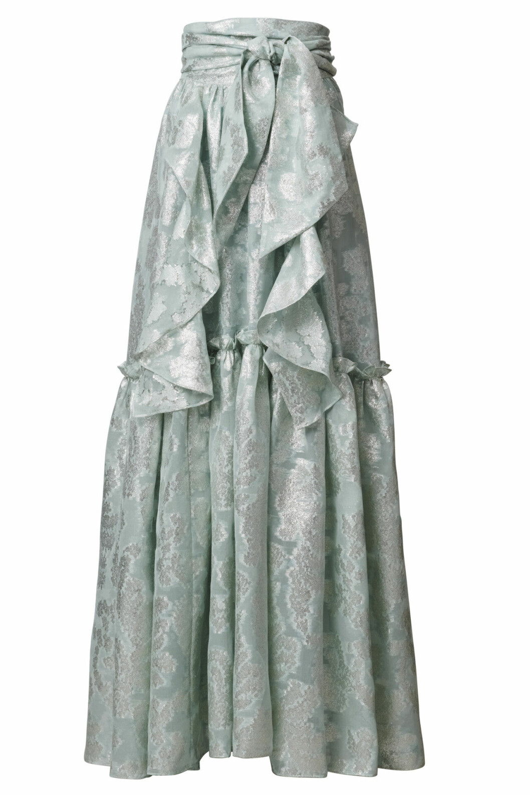 H&M Conscious Exclusive 2019 lång ljusgrön kjol 