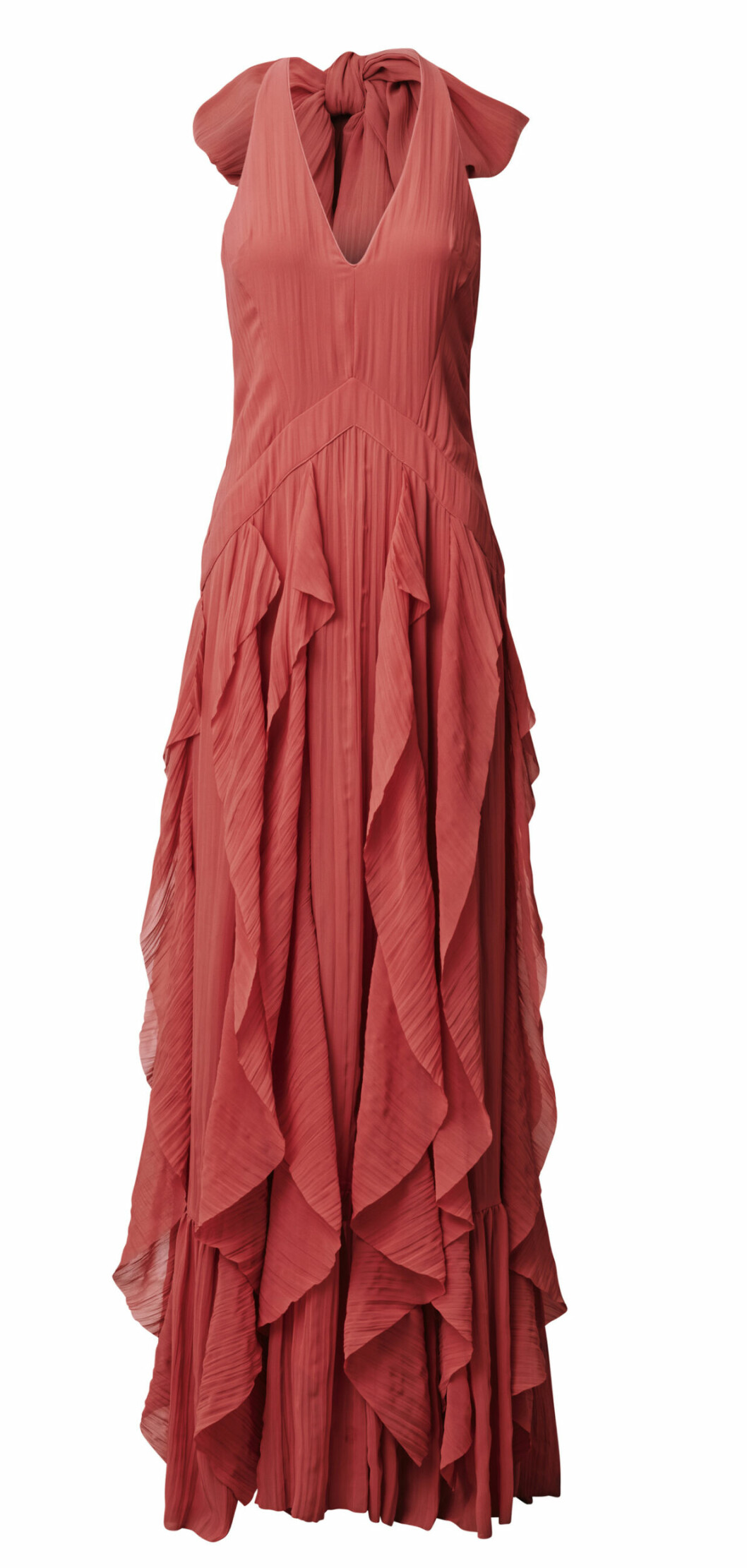 H&M Conscious Exclusive 2019 korallfärgad ärmlös klänning