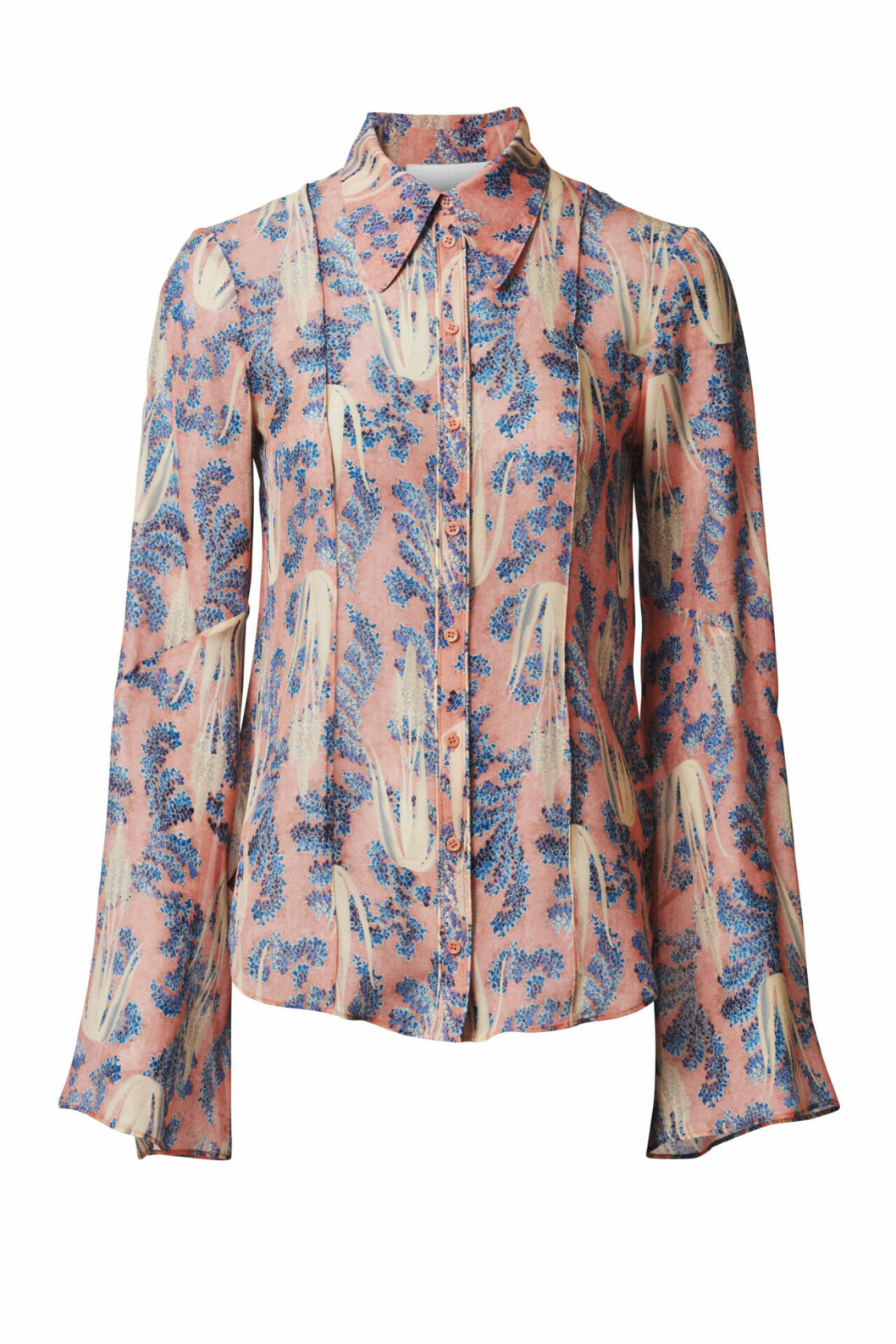 H&M Conscious Exclusive 2019 mönstrad blus i korall