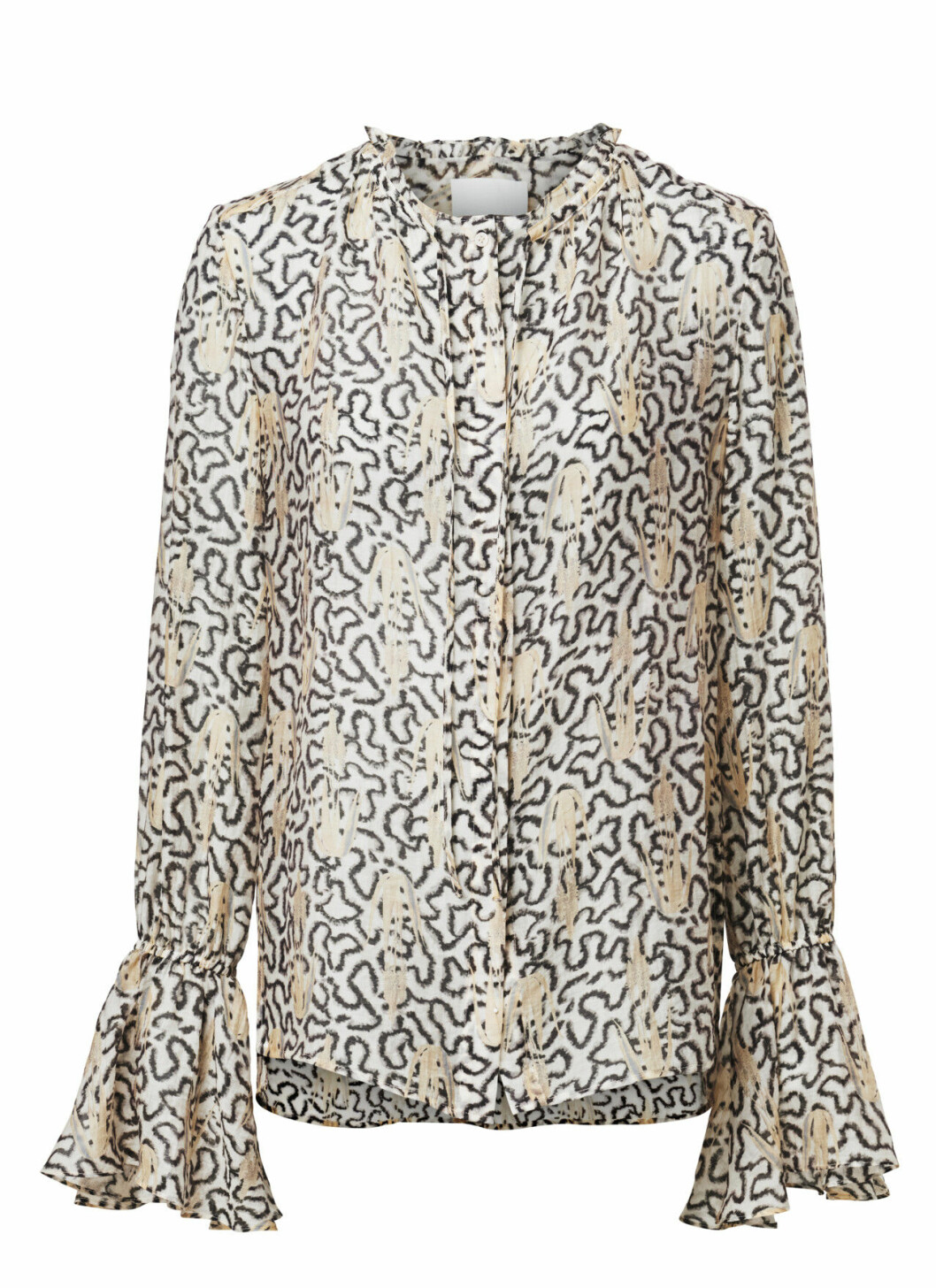 H&M Conscious Exclusive 2019 blus med volangkant nedtill