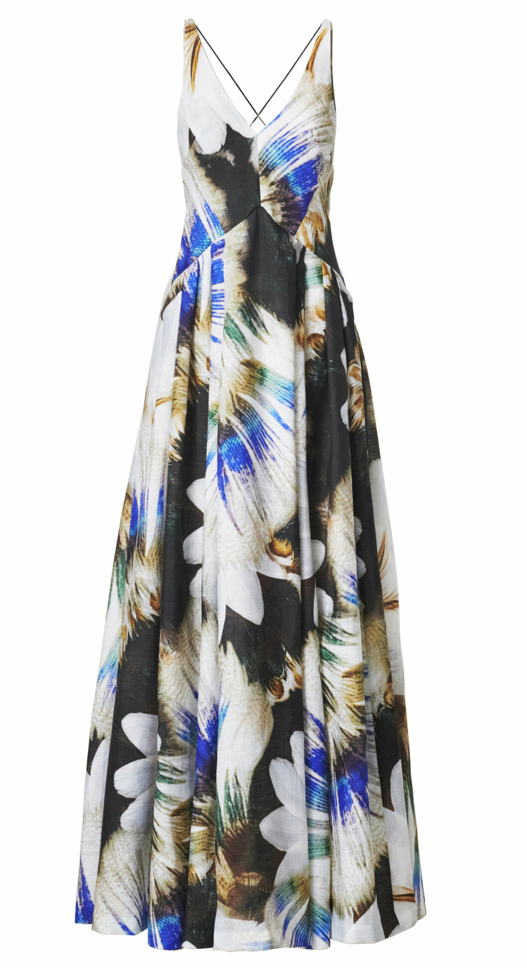 H&M Conscious Exclusive 2019 mönstrad långkläning med tunna band