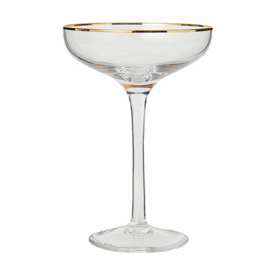 champagneglas med guldkant