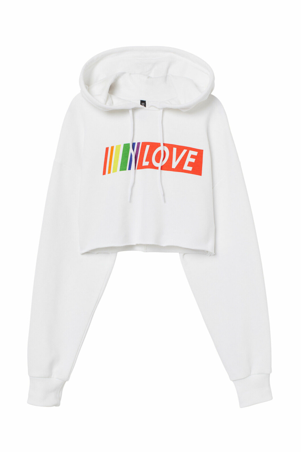 H&M:s pridekollektion 2019 – vit hoodie med print