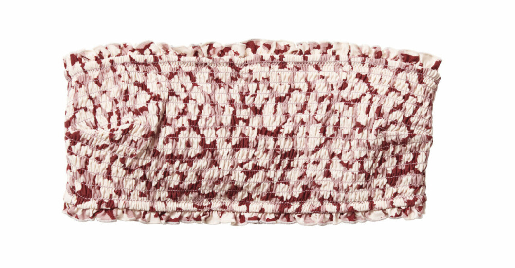 H&M släpper badkollektion med Love Stories – bandeaubikini med rosa mönster