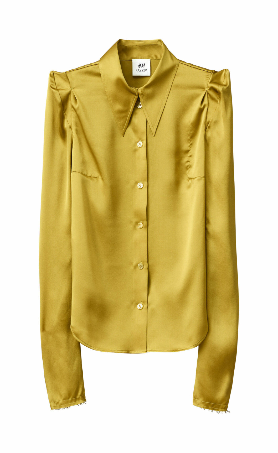 H&M Studio höstkollektion aw 2019 – gul silkesblus