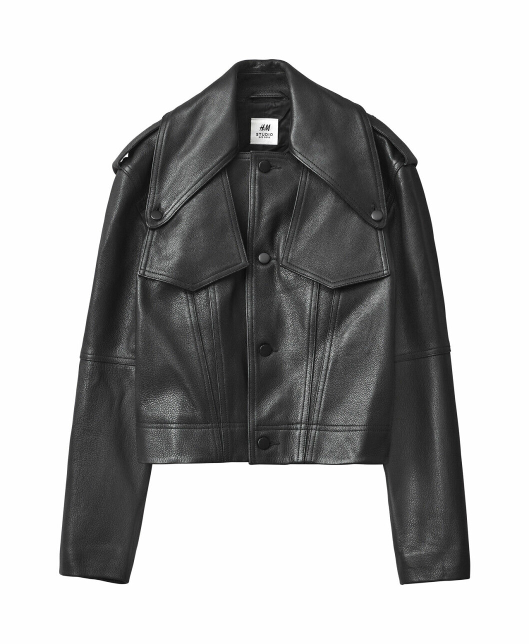 H&M Studio höstkollektion aw 2019 – svart skinnjacka