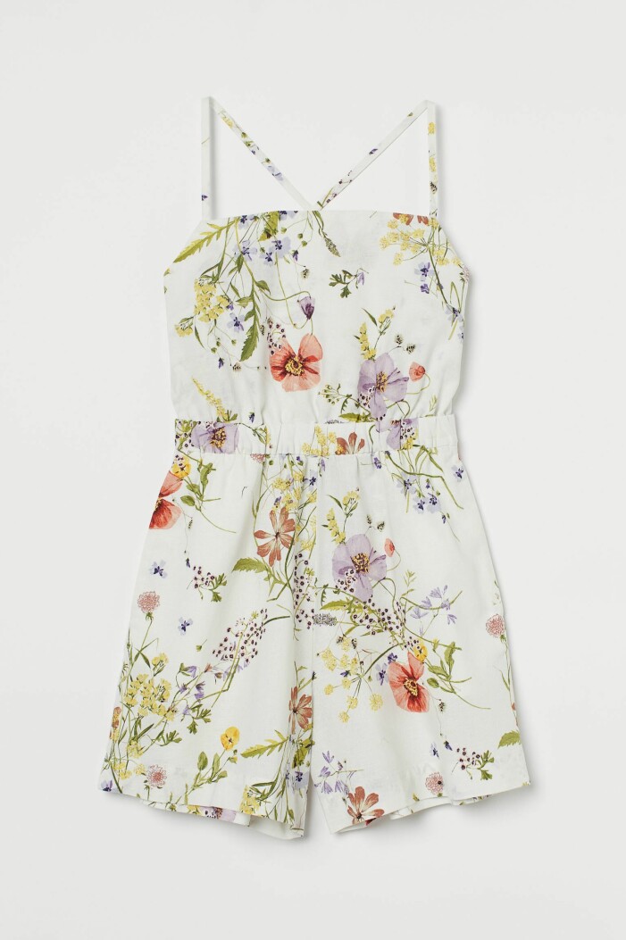 blommig playsuit, jumpsuit med korta ben, från H&M
