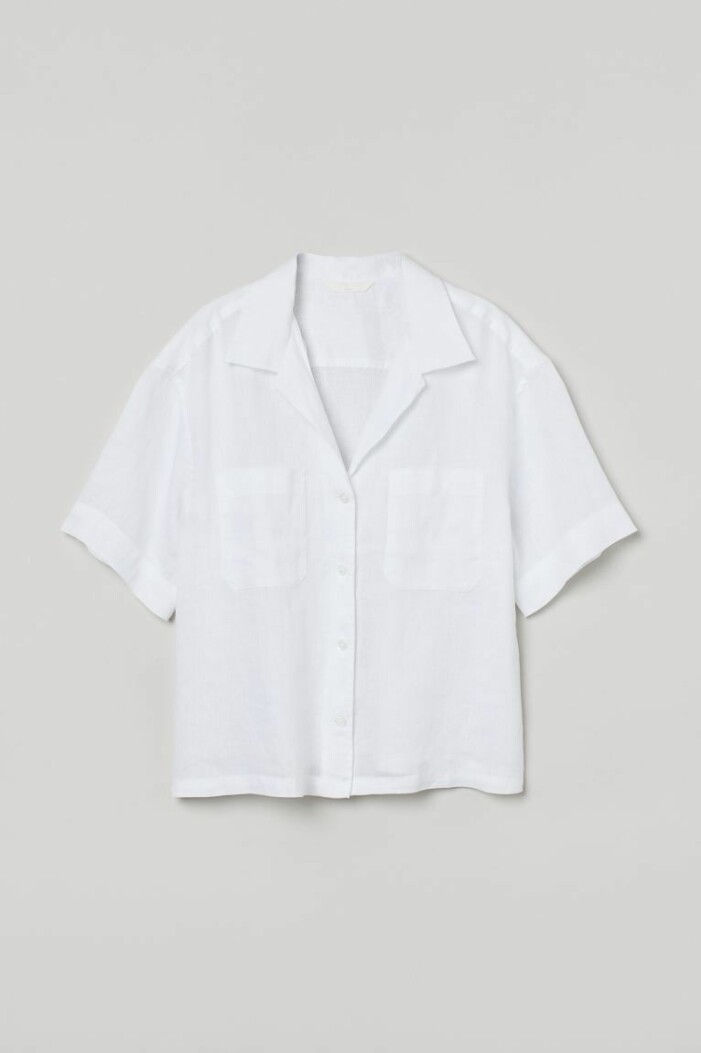 vit kortärmad resortskjota från H&M