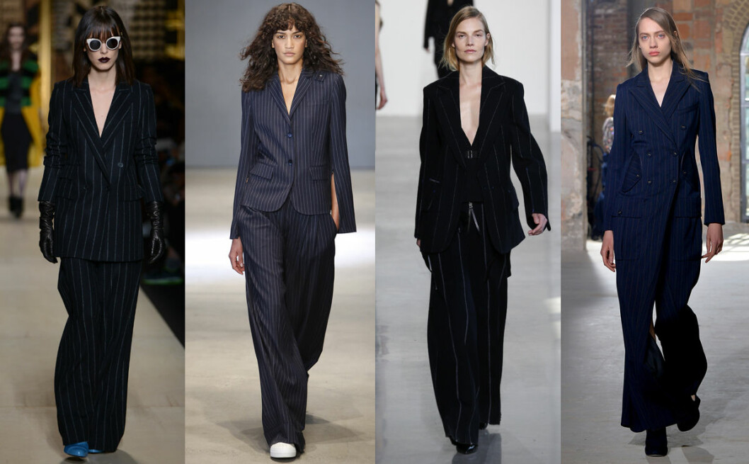 Max Mara, Tibi, Calvin Klein, Sies Marjan höstmode 2016 kritstrecksrandig kostym