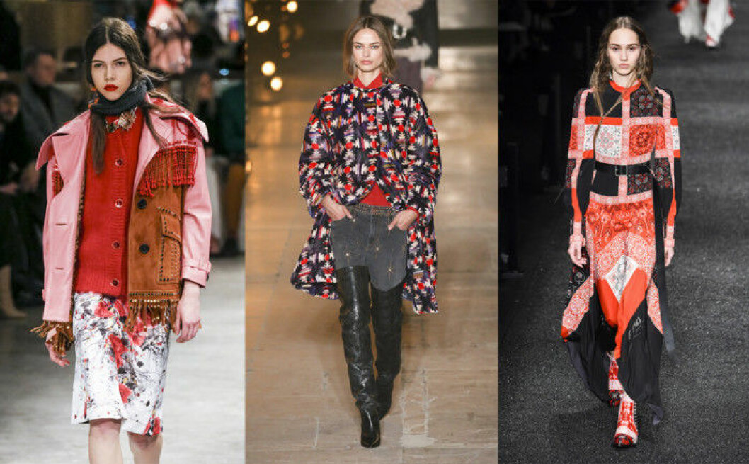 Prada, Isabel Marant och Alexander McQueen visade plagg som för tankarna till landet over there.