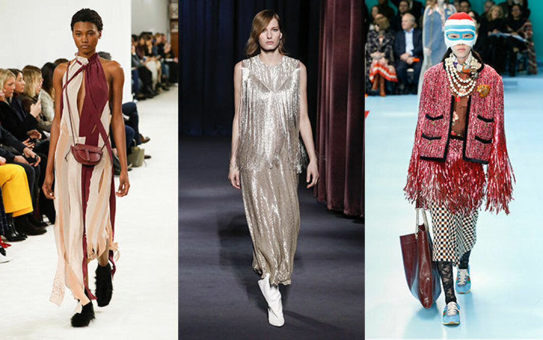 Loewe, Givenchy och Gucci satsar på fransar hösten och vintern 2018. Höstmode 2018 trender fransar