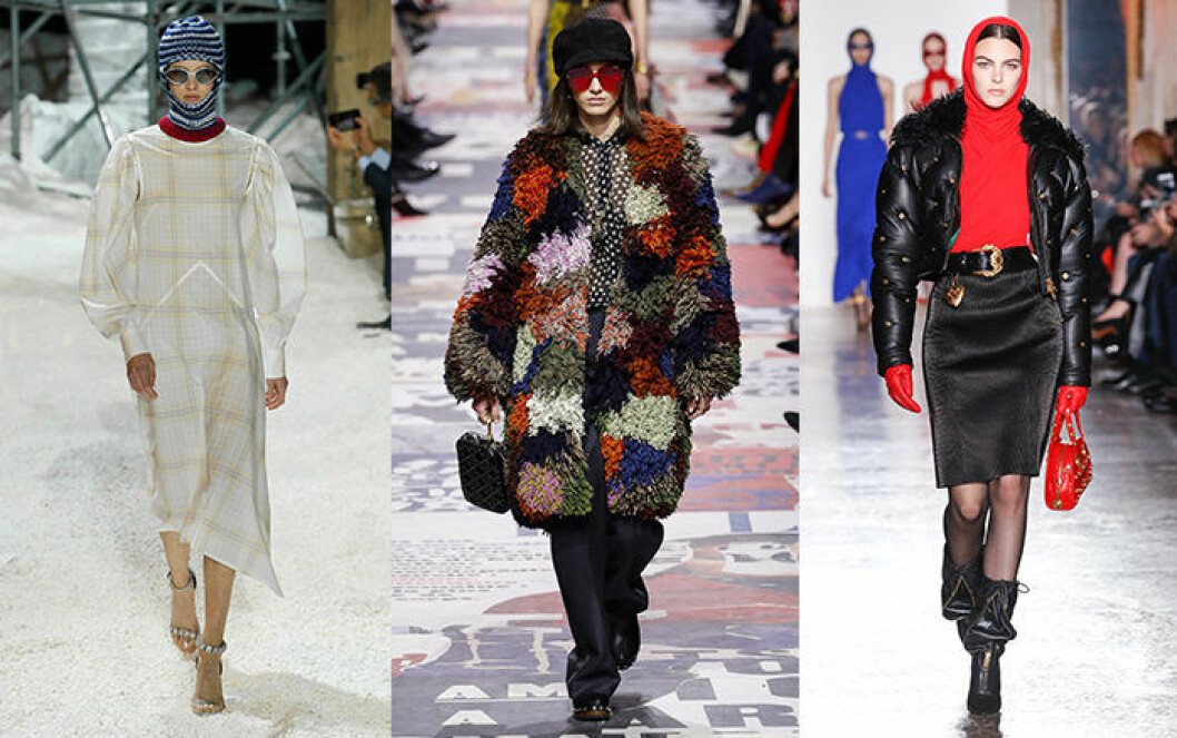 Hos Calvin Klein, Dior och Versace var huvudbonad en given accessoar. Höstmode 2018 trender huvudbonader