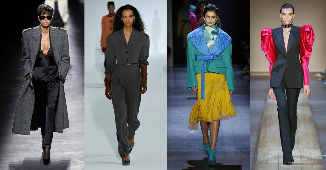 Saint Laurent, Acne Studios, Prabal Gurung och Alexander McQueen. Höstmode 2019 trender: Breda axlar och axelvaddar
