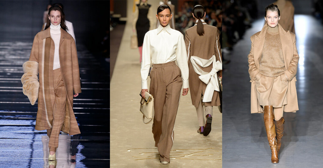 Boss, Fendi och Max Mara. Höstmode 2019 trender: Beige