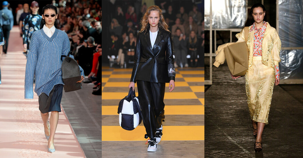 Sportmax, Lacoste och Off-White. Höstmode 2019 trender: Maxiväska