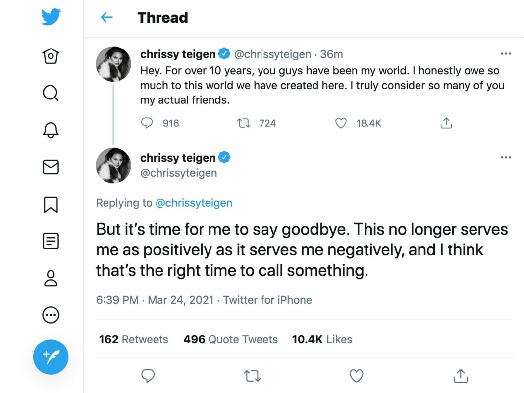 Chrissy Teigen tweet