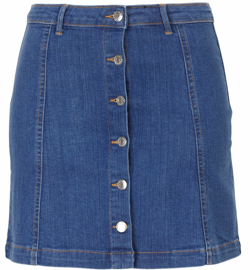 jeanskjol knappar fram