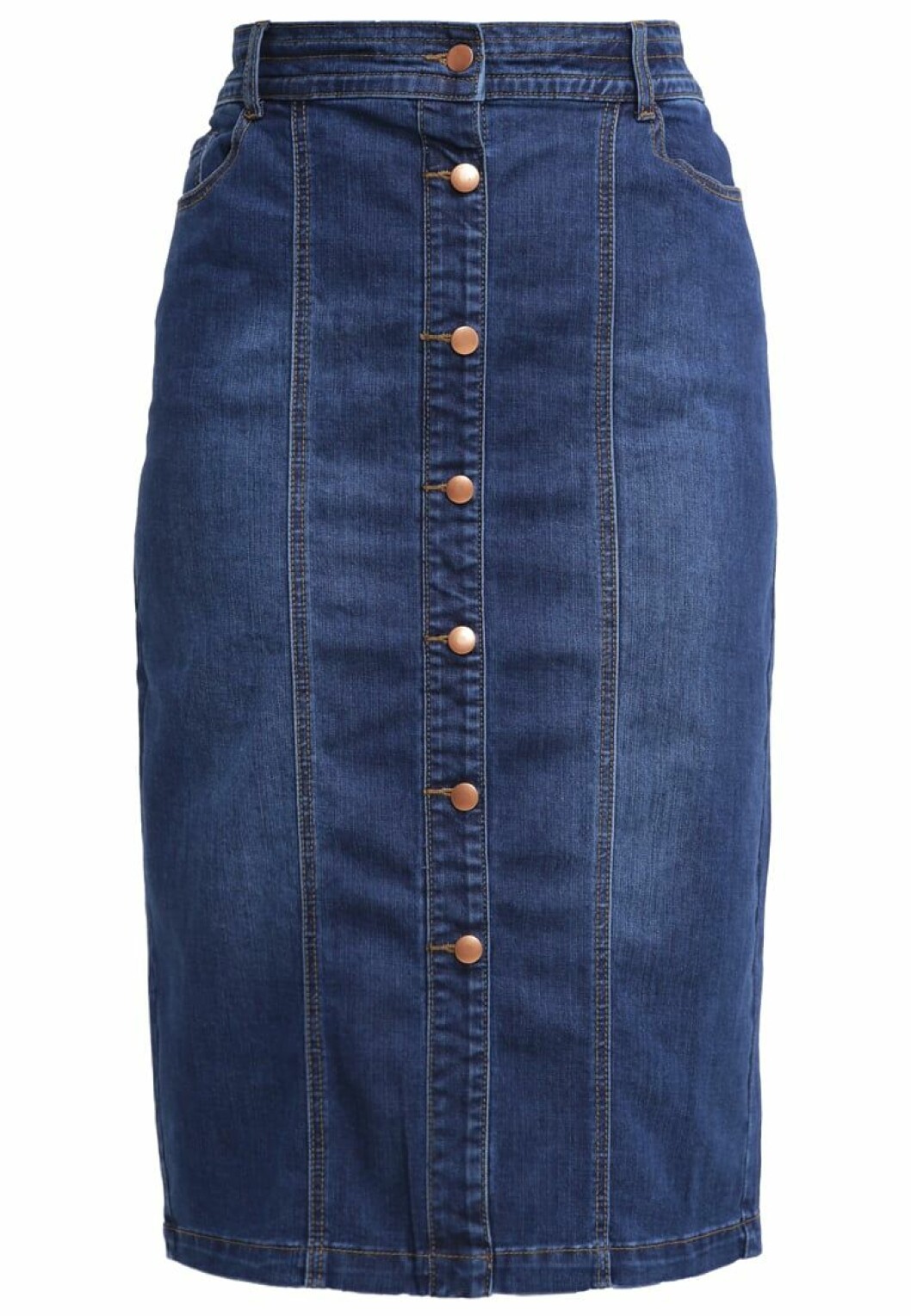 jeanskjol med knappar fram