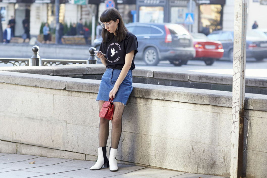 jeanskjol outfit