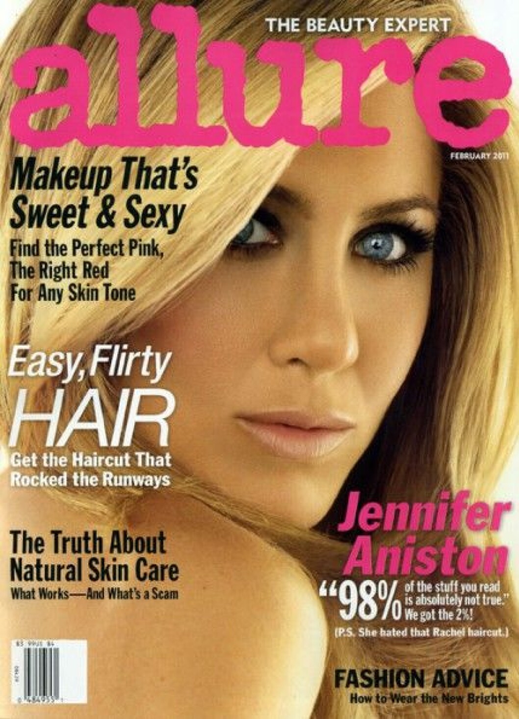 Jennifer Aniston på omslaget av Allure, februari 2011.
